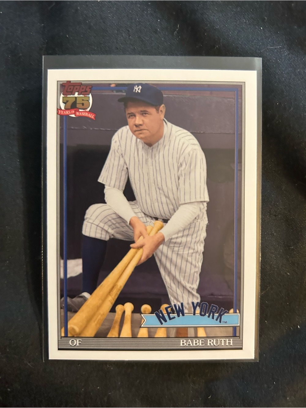 Topps Babe Ruth Baseball Card - White, Blue, Navy